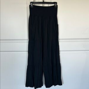 Chic Black pallozzo Wide-Leg Women's Pants